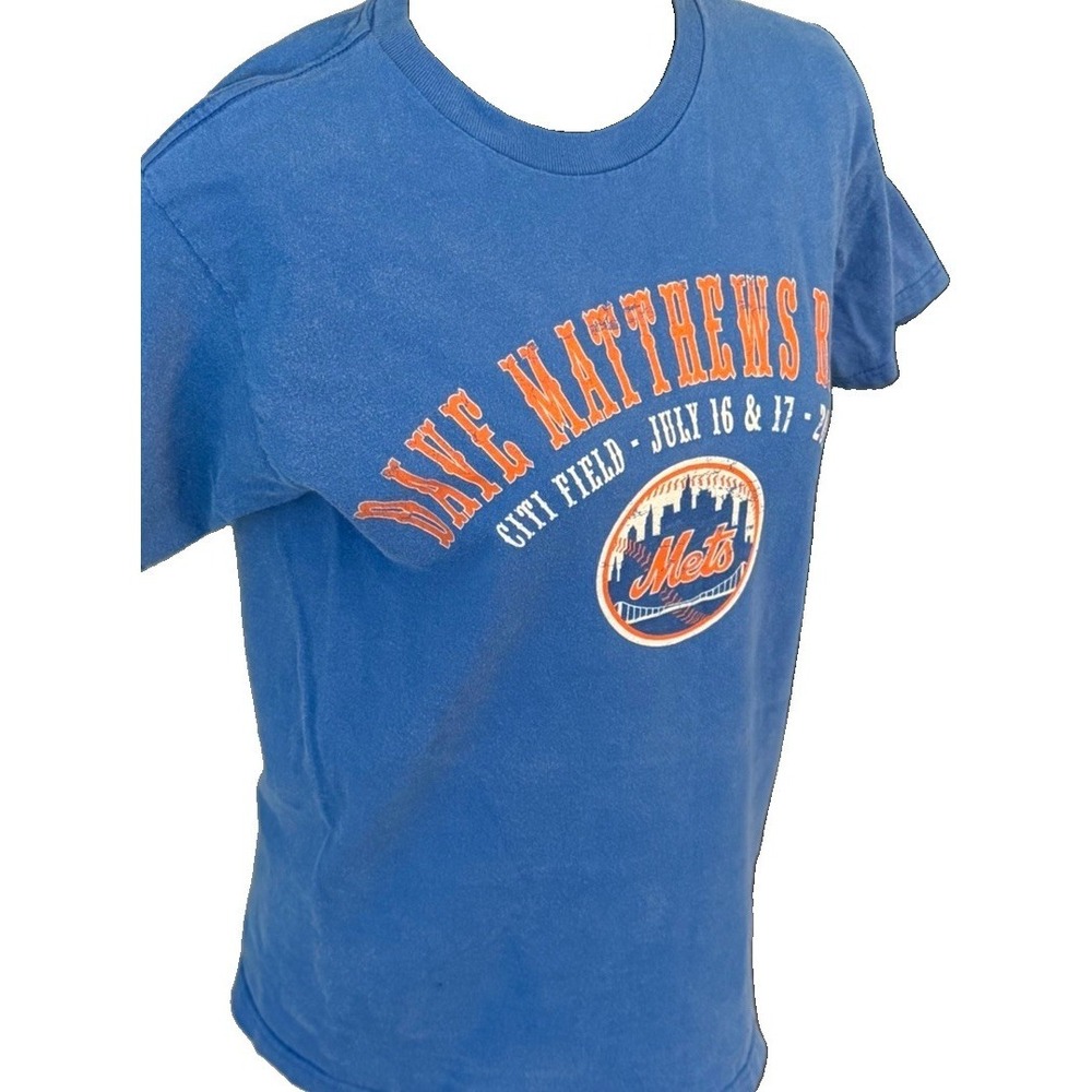 Dave Matthews Band Shirt Womens Small Blue Orange NY Mets Citi Field Concert Tee